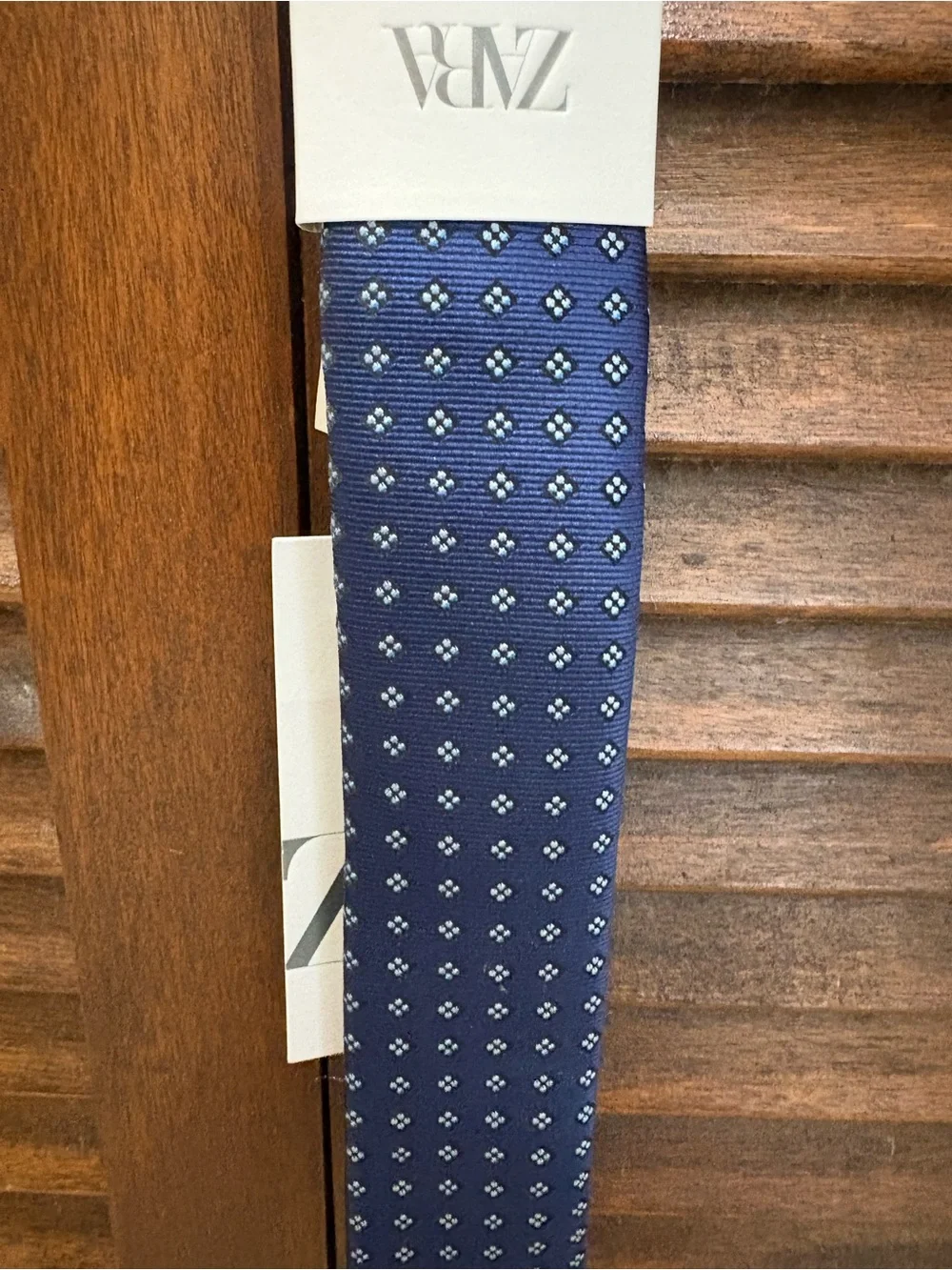 Zara Boys Navy Blue Geometric Pattern Tie